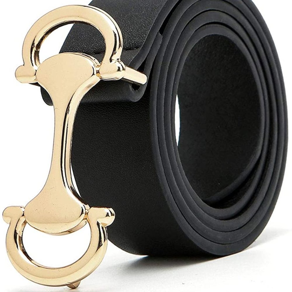 Womens' Belts for Dress Fashion Gold Buckle